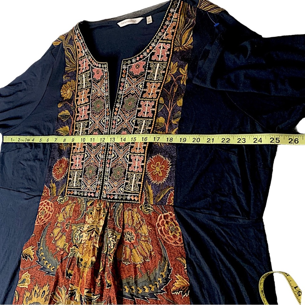 Soft Surroundings Black Tunic with Multicolor Printed Panel - Picture 11 of 15